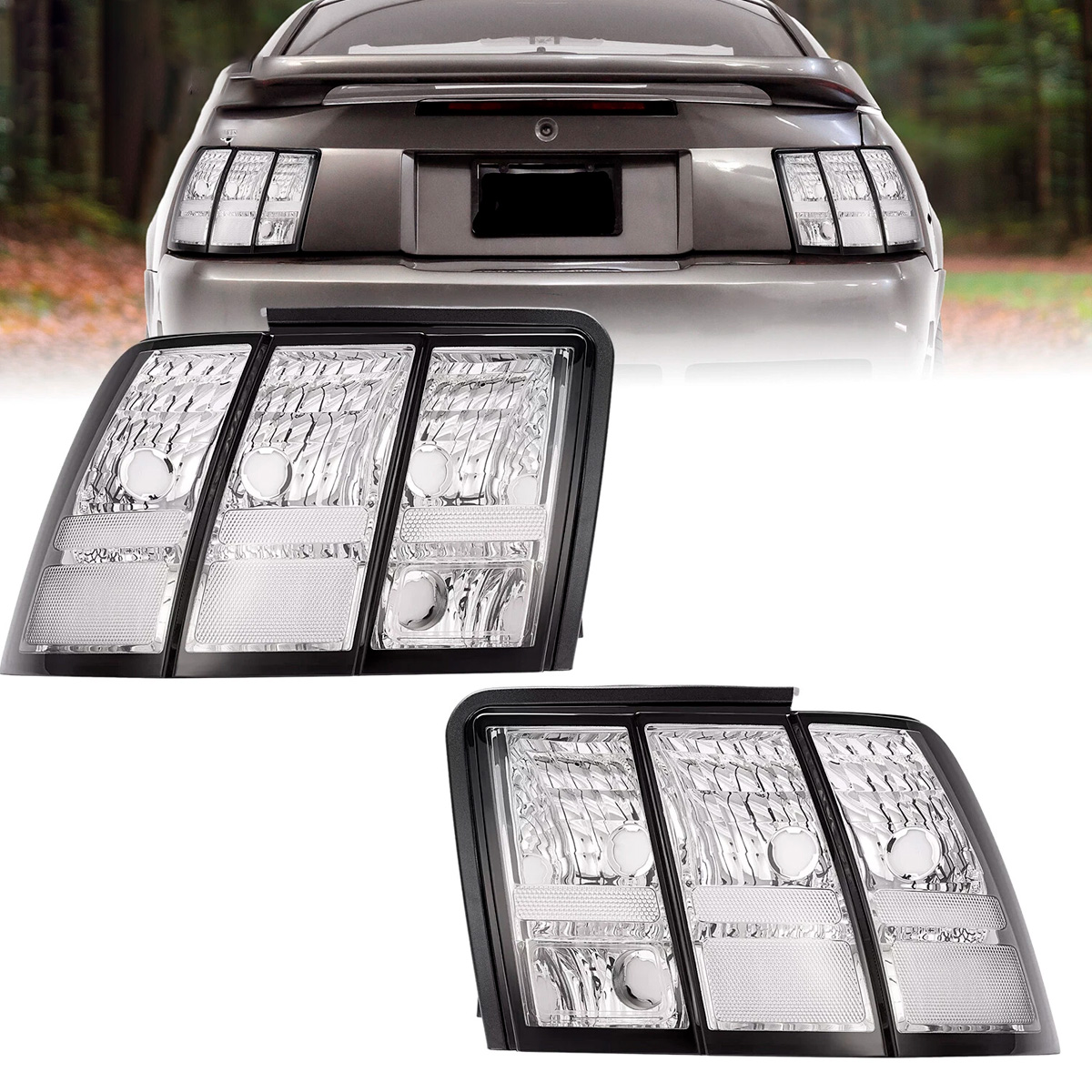 Par Faros Traseros Calaveras Ford Mustang 1999-2004 Led