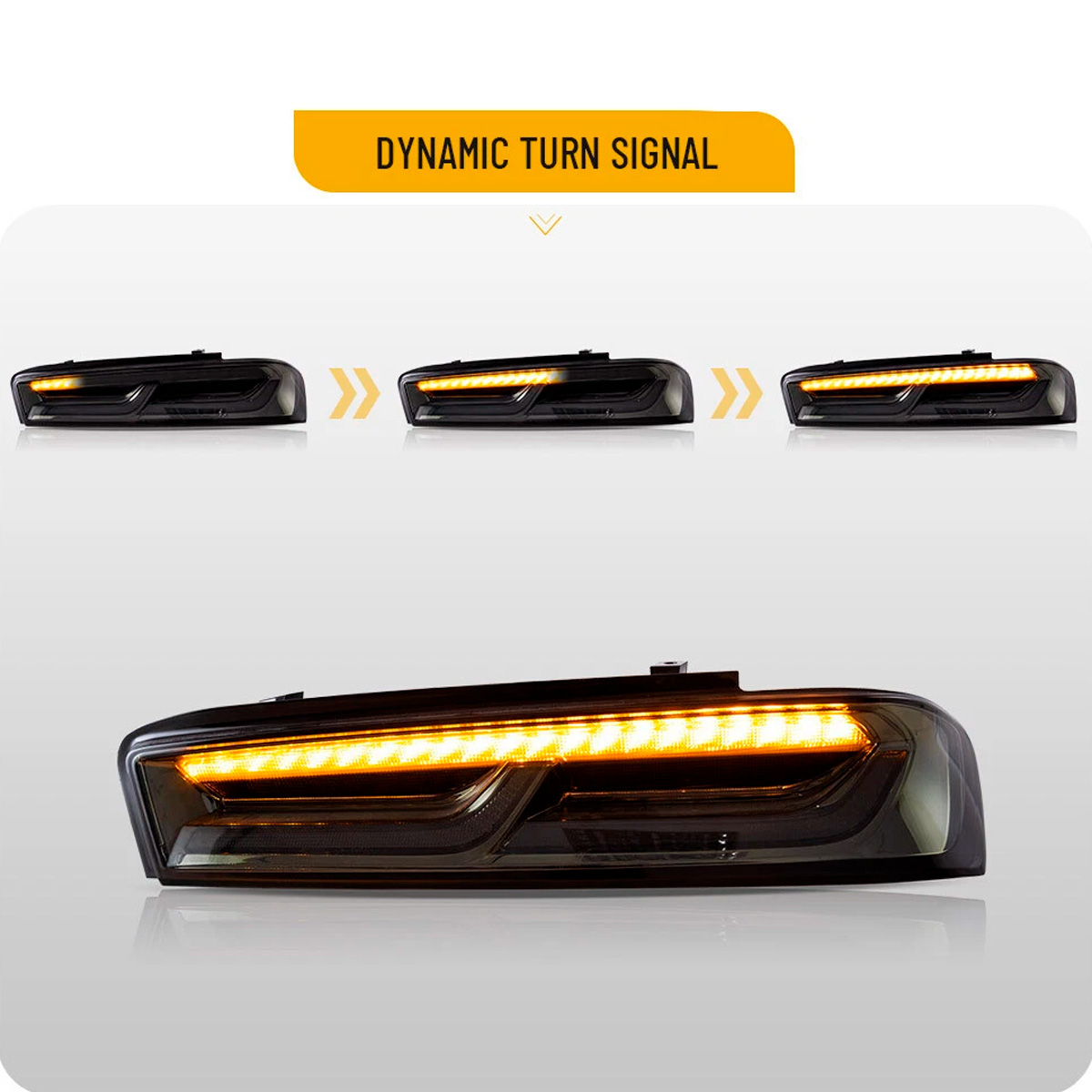 Par Faros Traseros Calaveras Chevy Camaro 2016-2018 Ahumado - Imagen 8