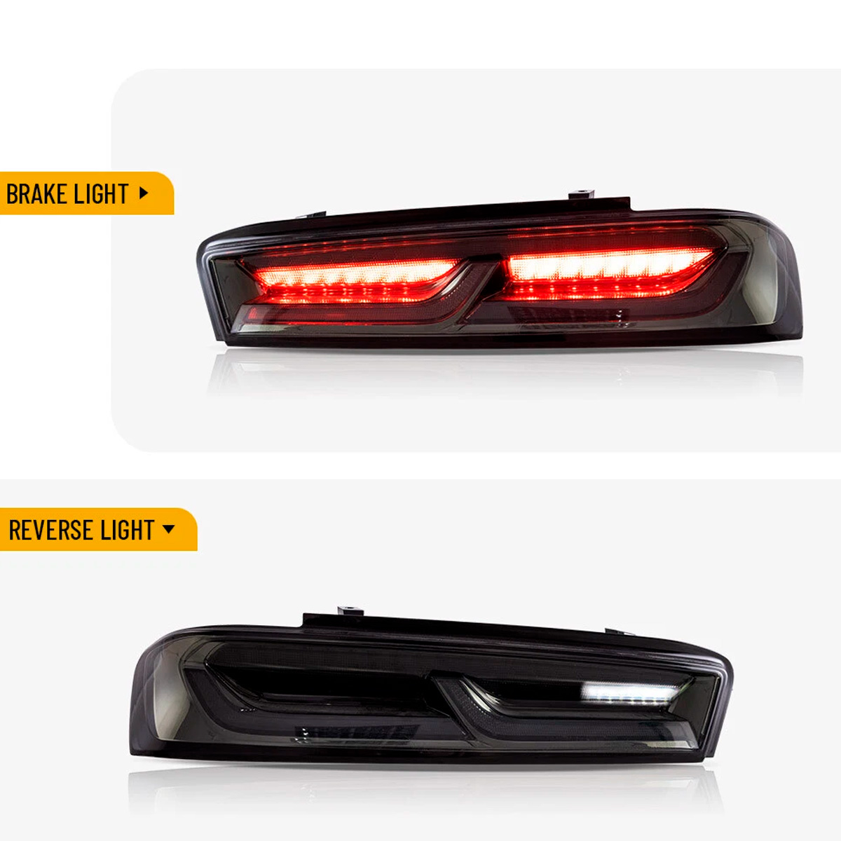 Par Faros Traseros Calaveras Chevy Camaro 2016-2018 Ahumado - Imagen 5