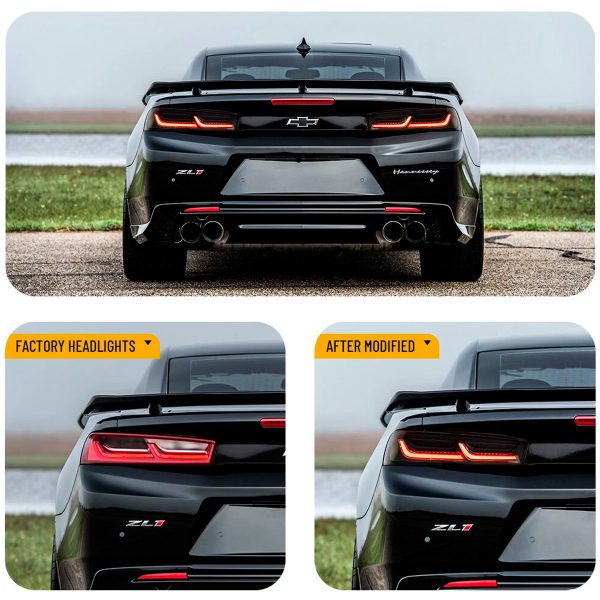 Par Faros Traseros Calaveras Chevy Camaro 2016-2018 Ahumado - Imagen 4