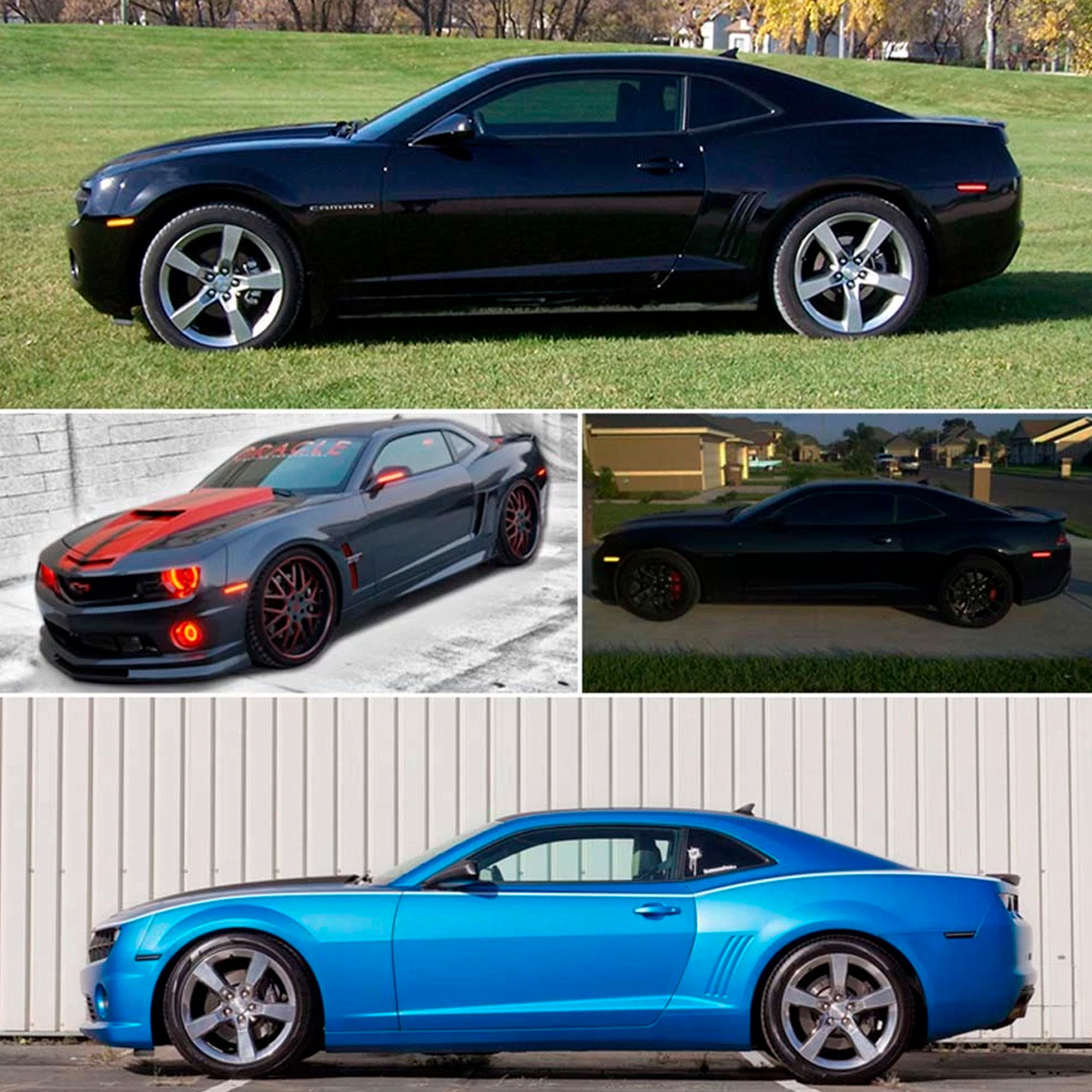 Kit Cuartos Reflectores Chevy Camaro 2010-2015 Ahumado Led - Imagen 2