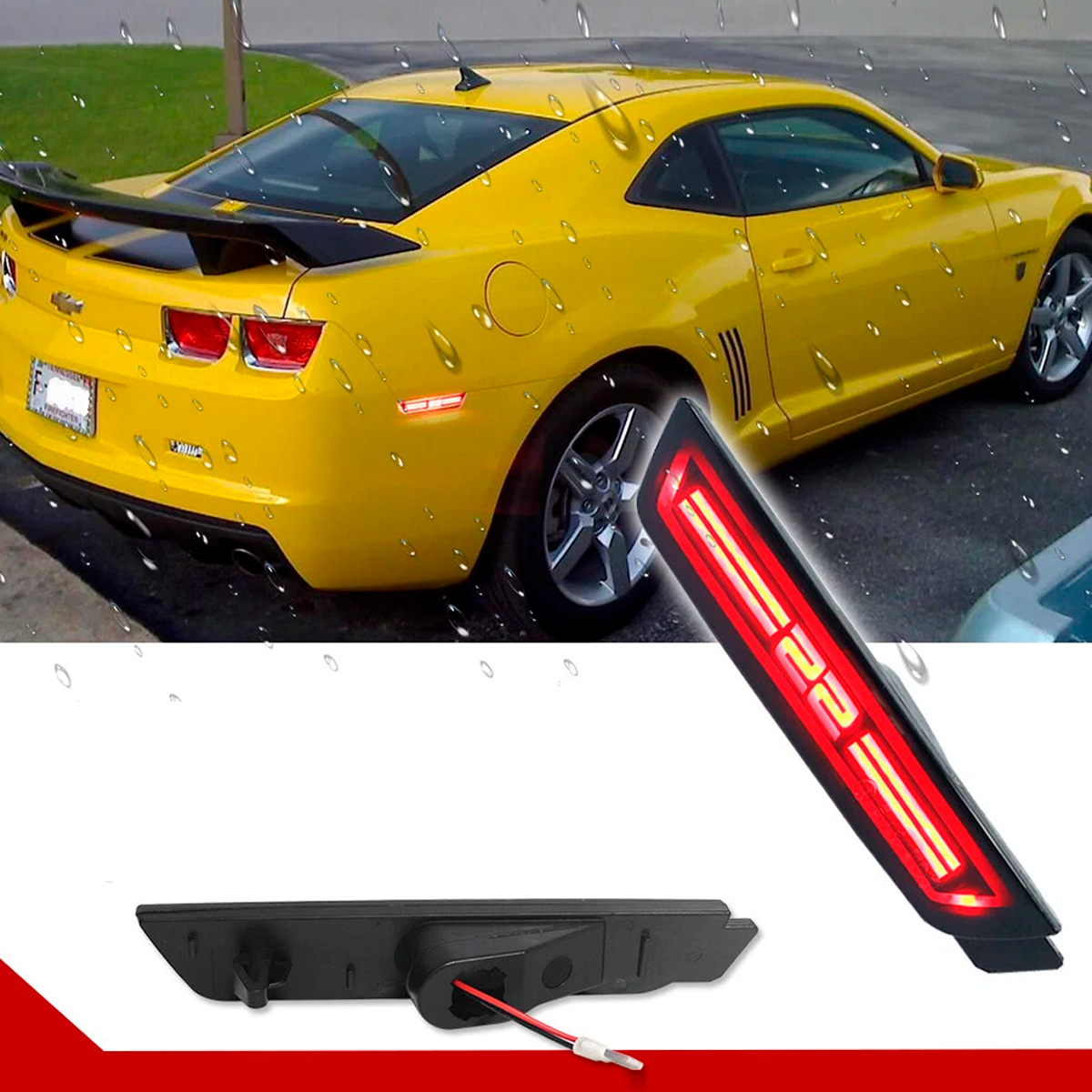 Par Cuartos Reflectores Chevy Camaro 2010-2015 Led Rojo SS - Imagen 6