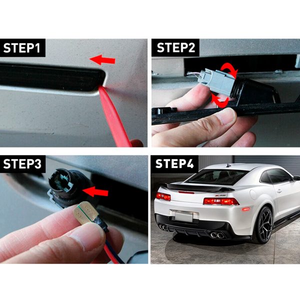 Par Cuartos Reflectores Chevy Camaro 2010-2015 Led Rojo SS - Imagen 3