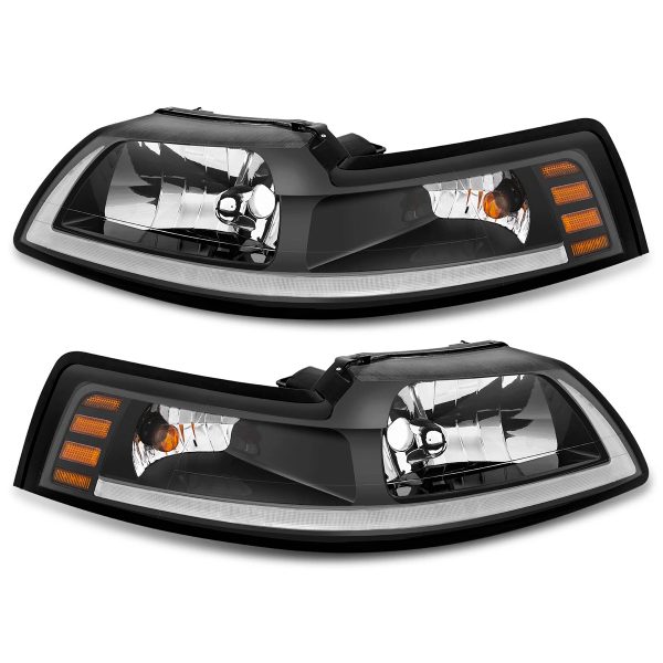 Par Faros Principales Ford Mustang 1999-2004 Tira Drl Led