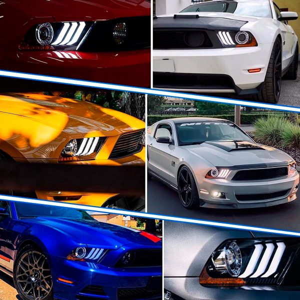 Par Faros Principales Ford Mustang 2010-2012 Estilo 13-14 - Imagen 2