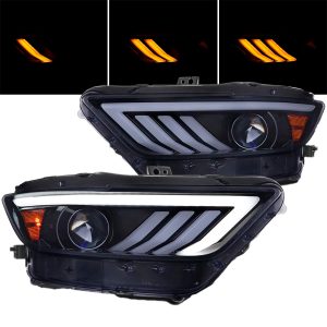 Par Faros Ahumados Secuenciales Ford Mustang 2015-2022 Led