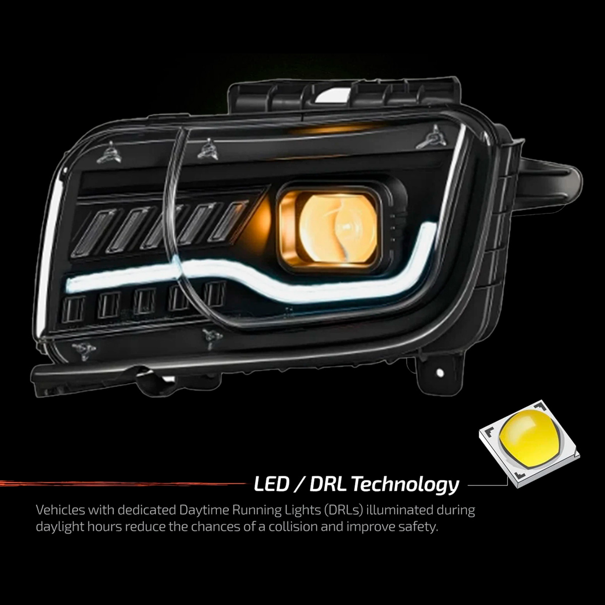 Par Faros Principales Chevrolet Camaro 2010-2013 Drl Led - Imagen 4