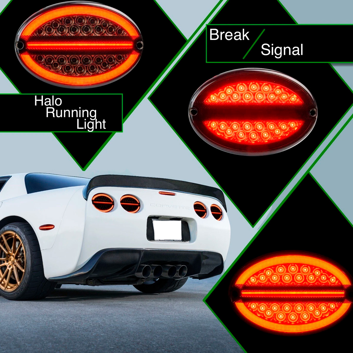 Kit Faros Stop Traseros Chevy Corvette C5 1997-2004 Ahumados - Imagen 2