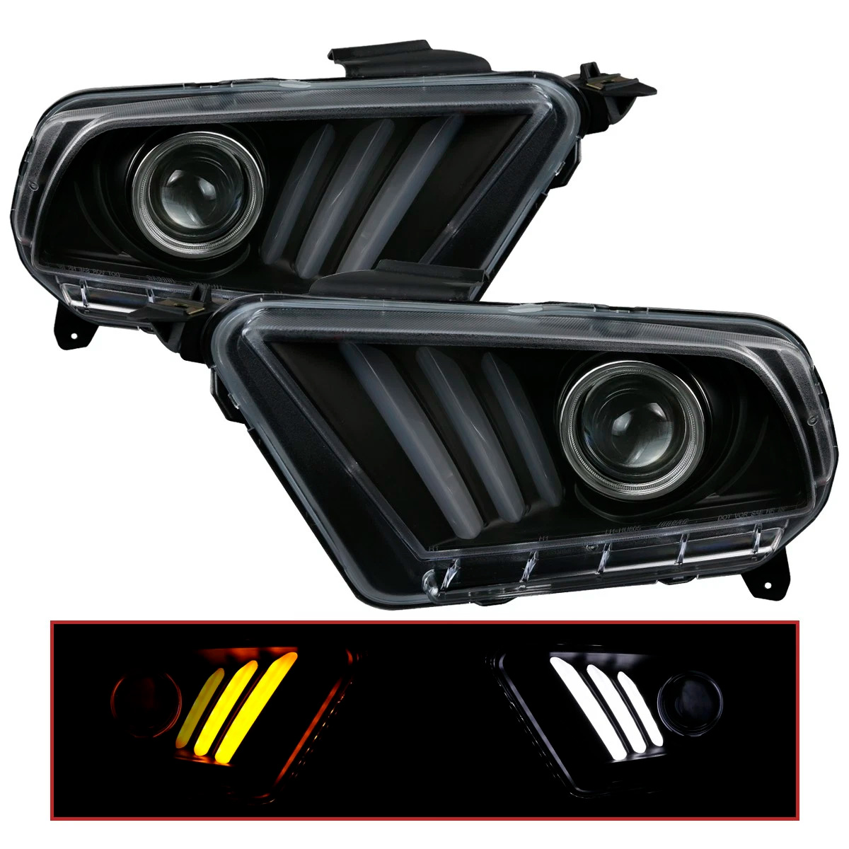 Par Faros Principales Ford Mustang 2010-2014 Secuencial DRL
