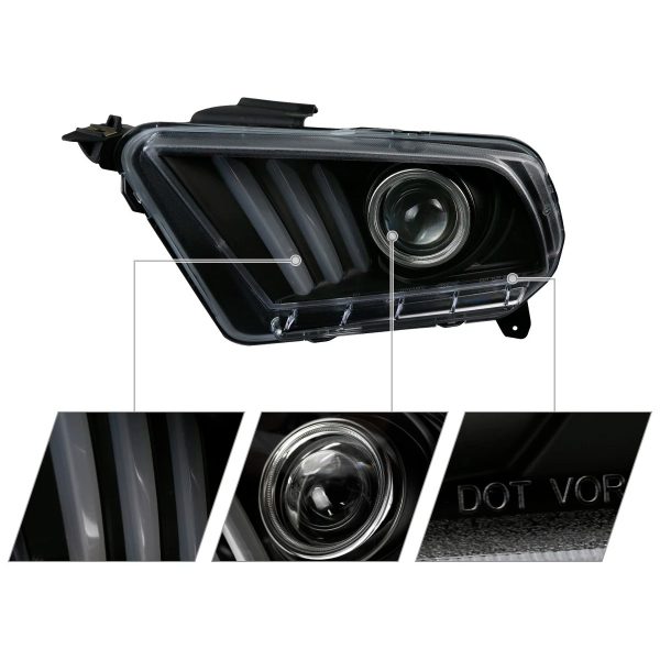 Par Faros Principales Ford Mustang 2010-2014 Secuencial DRL - Imagen 5