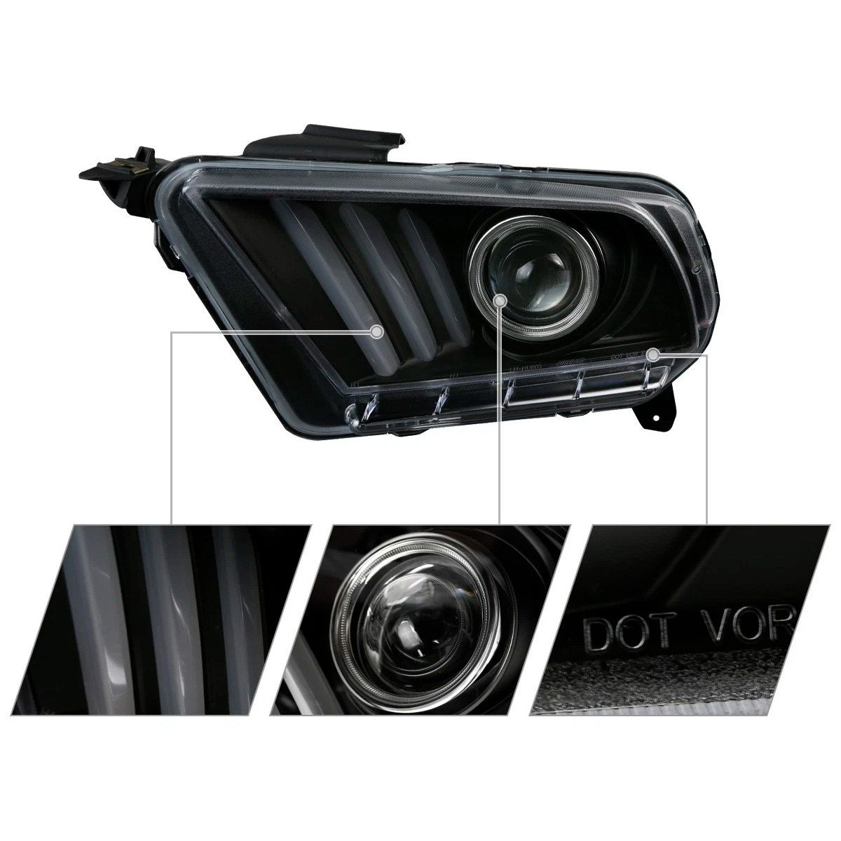 Par Faros Principales Ford Mustang 2010-2014 Secuencial DRL - Imagen 5
