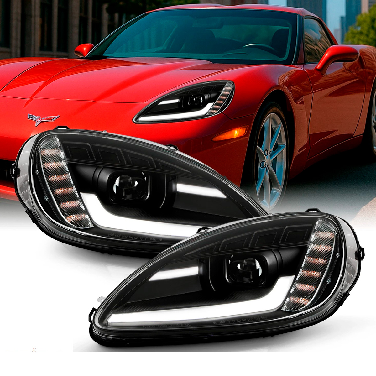 Par Faros Principales Chevy Corvette C6 2005-2013 Proyector