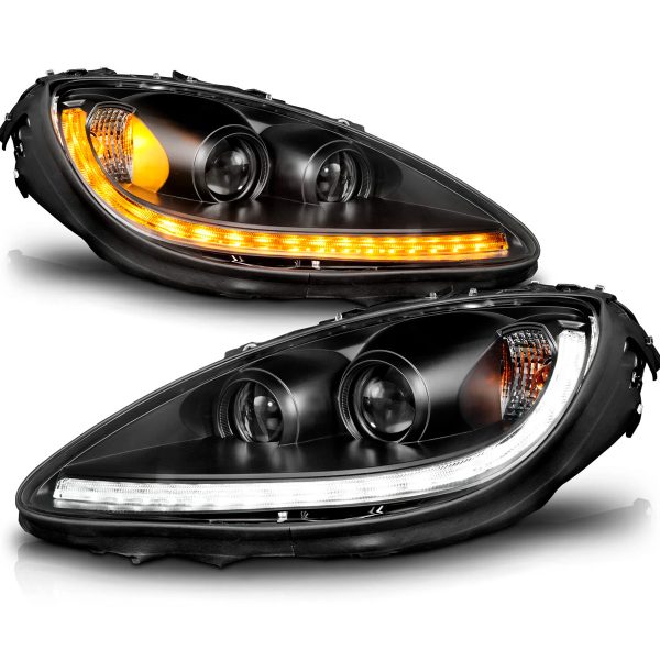 Par Faros Principales Chevy Corvette 2005-2013 Secuencial - Imagen 2