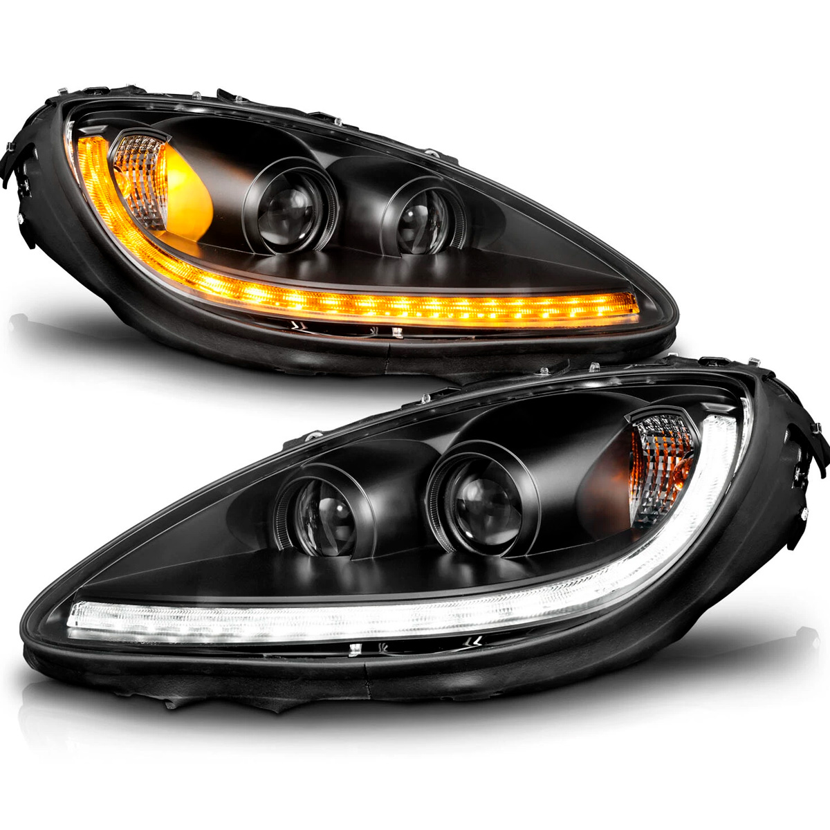 Par Faros Principales Chevy Corvette 2005-2013 Secuencial - Imagen 2