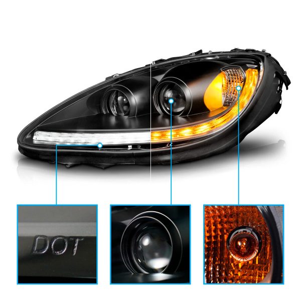 Par Faros Principales Chevy Corvette 2005-2013 Secuencial - Imagen 4