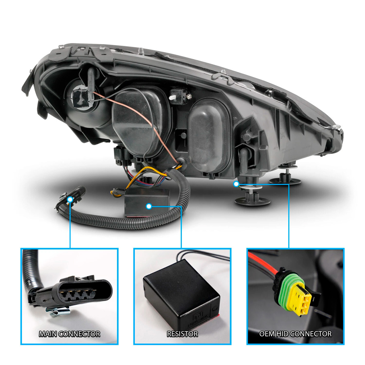 Par Faros Principales Chevy Corvette 2005-2013 Secuencial - Imagen 3