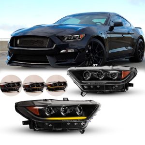 Par Faros Principales Mustang 2015-2017 Proyector Secuencial