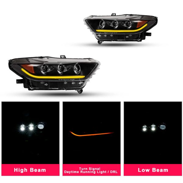 Par Faros Principales Mustang 2015-2017 Proyector Secuencial - Imagen 4