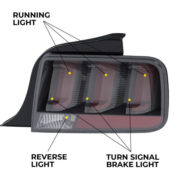 Par Faros Traseros Calaveras Mustang 2005-2009 Secuencial - Imagen 2