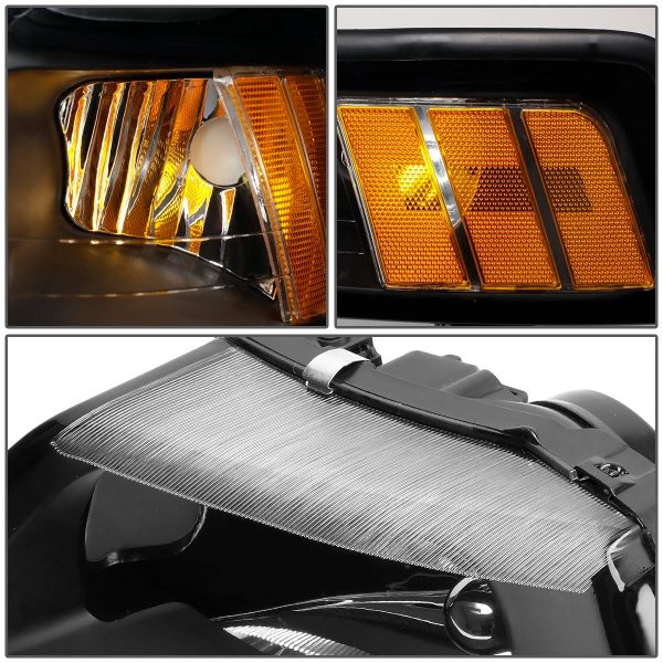 Par Faros Principales Ford Mustang 1999-2004 Led Luz Ambar - Imagen 5