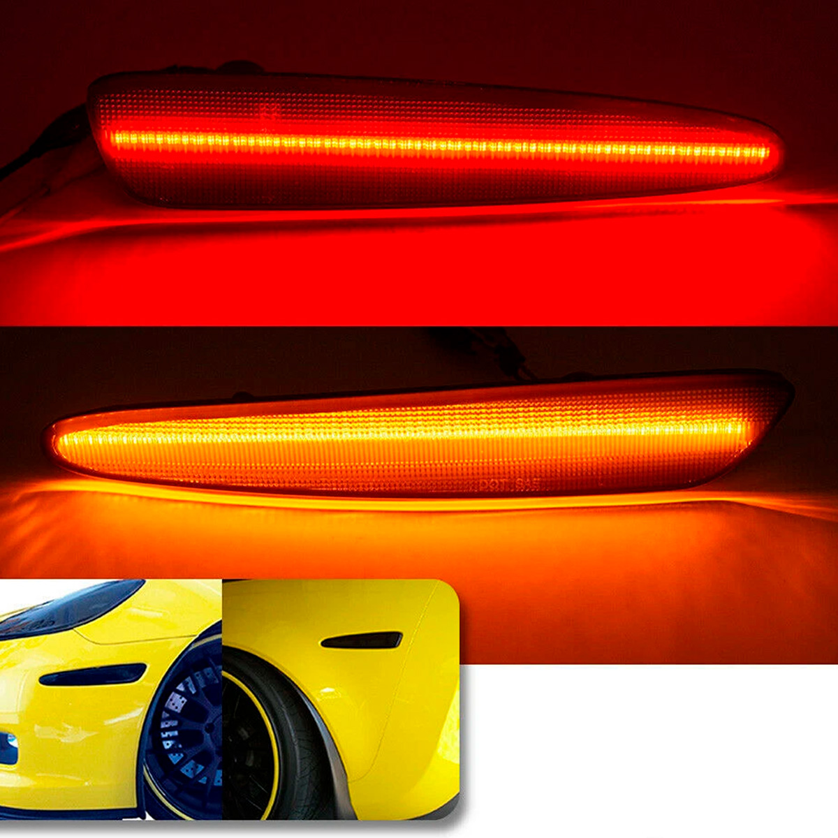Kit Cuartos Reflectores Chevy Corvette C6 Z06 2005-2013 Led - Imagen 5