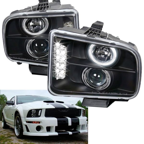 Par Faros Principales Halo Mustang 2005-2009 Led Proyector