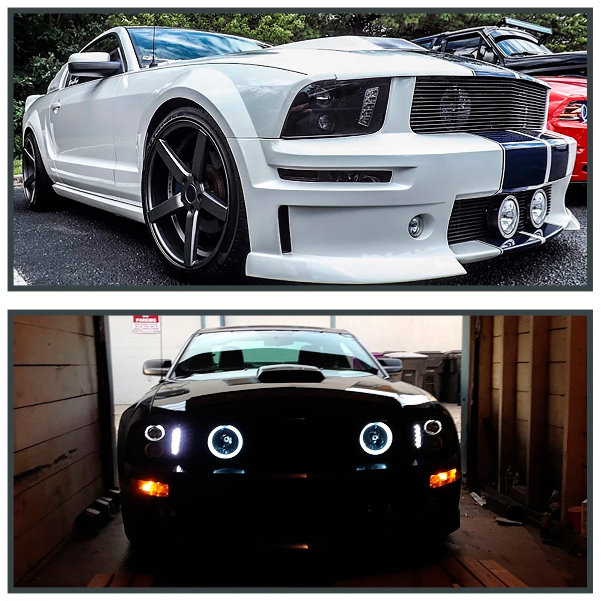 Par Faros Principales Halo Mustang 2005-2009 Led Proyector - Imagen 6