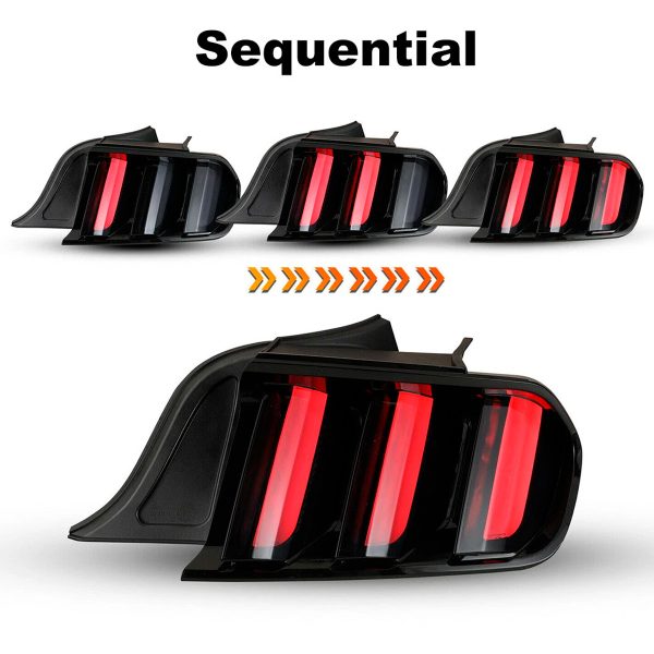Par Faros Traseros Calaveras Mustang 2015-2023 Secuencial - Imagen 2