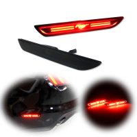 Par Cuartos Reflectores Ford Mustang 2015-2023 Pony Rojo Led