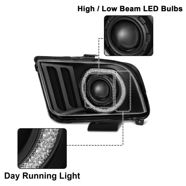 Par Faros Principales Ford Mustang 2005-2009 Led Advance - Imagen 7