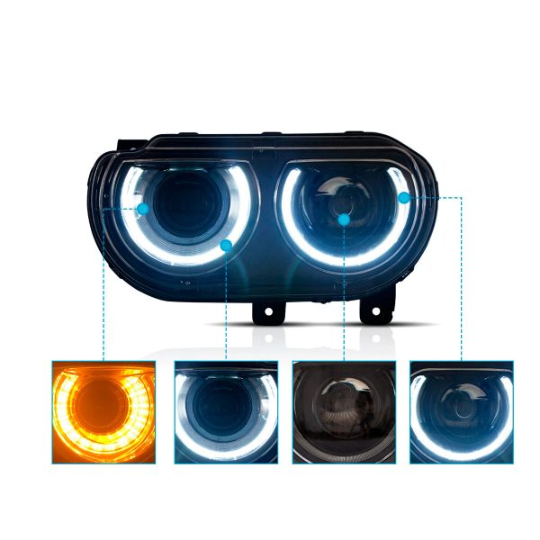 Par Faros Principales Dodge Challenger 2008-2014 Proyector - Imagen 6