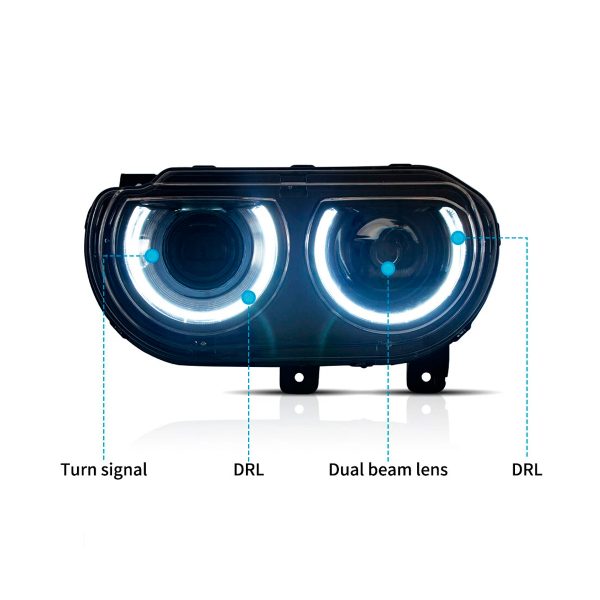 Par Faros Principales Dodge Challenger 2008-2014 Proyector - Imagen 5